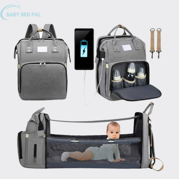 Baby bed and shop bag